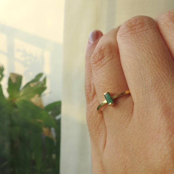 Anillo Esmeralda rectangular